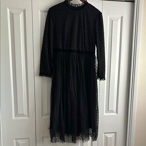 Black Polka Dot Midi Dress